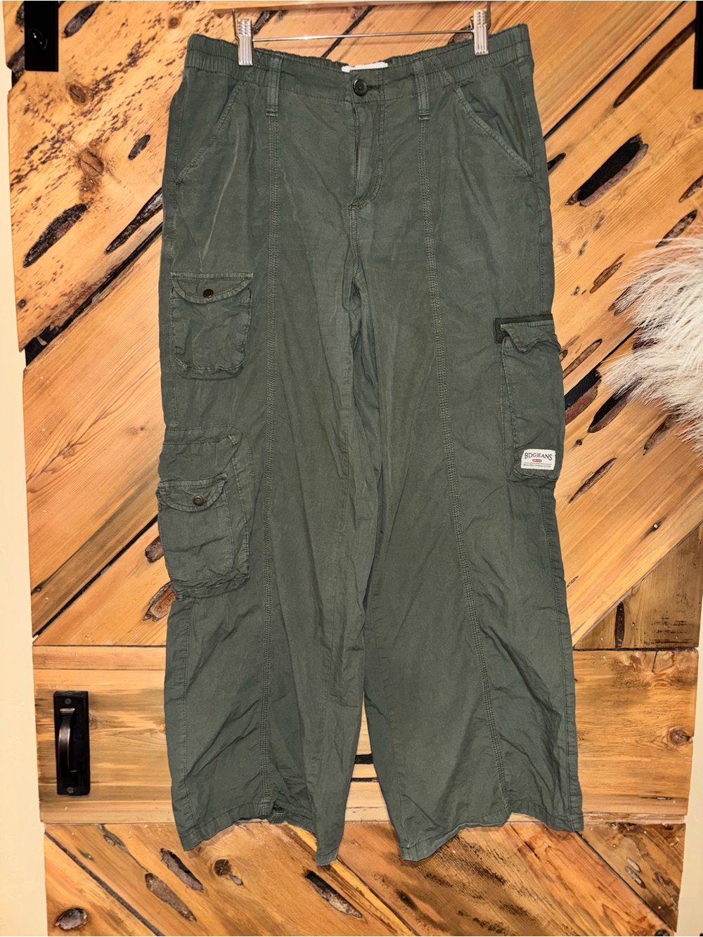 BDG Olive Green wide fit Cargo Pants